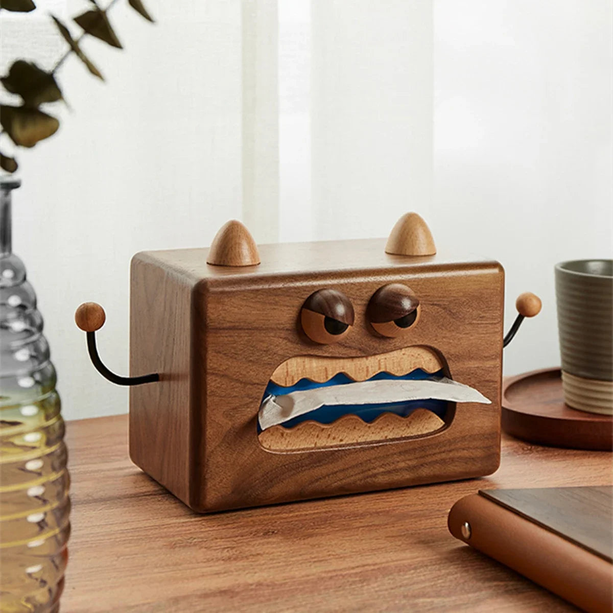 Premium Walnut Tissue Box